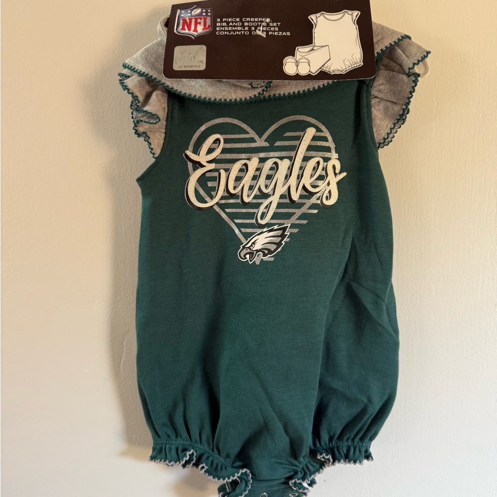 NFL Eagles Baby Romper Set